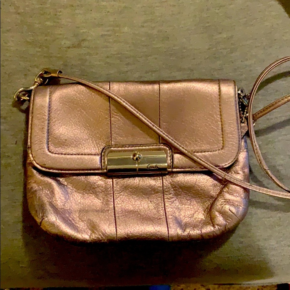 Coach metallic leather handbag